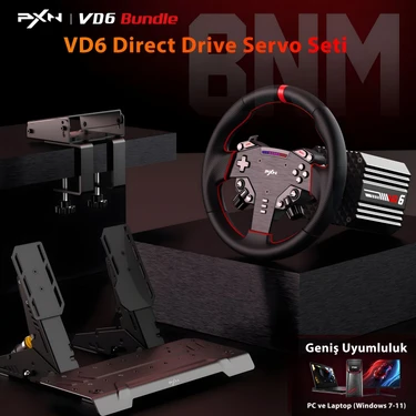 Pxn Vd6 Direct Drive Yarış Direksiyon Seti Bundle - 6nm Servo Motor - Pc ve Laptop