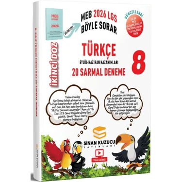 Sinan Kuzucu Yayınları 2026 8. Sınıf Türkçe Ikinci Doz Sarmal Branş