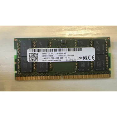 Micron MTC16C2085S1SC56BD1 Ddr5 Modul 32 GB So-Dımm 5600 Fiyatı