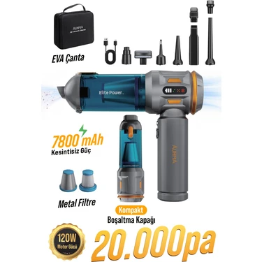 Auhma Ahv-24 Lımıted Edıtıon Mavi – 20.000PA Brushless Kablosuz Araç Içi Basınçlı Üfleme & Çekme