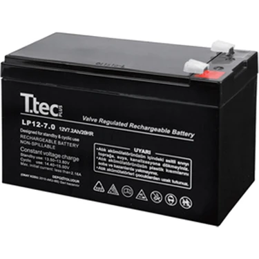 Ttec 12V 7 Ah AGM Bakımsız Kuru Akü 12 V 7 A Kapasite ile Dayanıklı ve Uzun Süreli