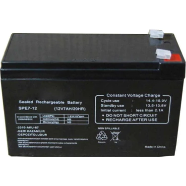 Ttec Pilsan Çocuk Araç Oyuncak Uyumlu 12 Volt 7 Amper Bakımsız Kuru Akü 12V 7A Akü 12V 7AH