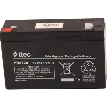 Ttec 6 Volt 12 Amper Bakımsız Kuru Akü ( 6V 12AH 12A