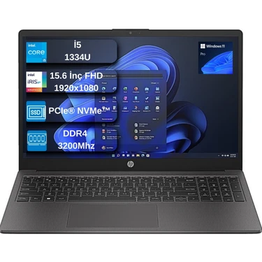 Hp 250 G10 Intel Core I5 1334U 16GB 512GB SSD Intel® Iris® Xᵉ Grafik Windows 11 Pro 15.6"