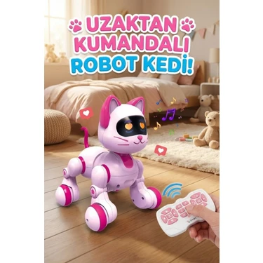 Craftivio Akıllı Robot Kedi - Uzaktan Kumandalı, Dokunmatik, Programlanabilir, Dans Eden Eğitici