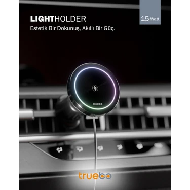 Truebo LightHolder Magsafe Şarjlı RGB Araç Telefon