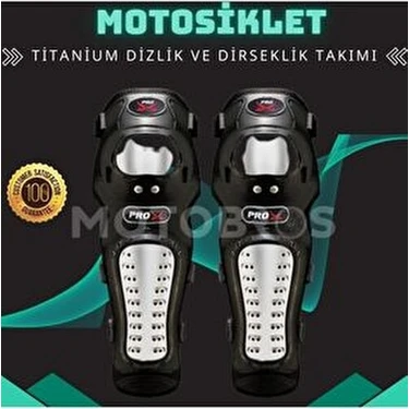 Motobros Hafif Motorcu Dizlik Dirseklik Takım Su Geçirmez Titanyum Malzeme ile Güvenli