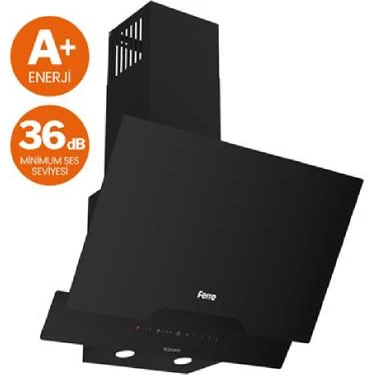 Ferre D063-SA Duvar Tipi Siyah Silentart Girintili Davlumbaz 36 dB Sessiz