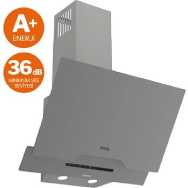 Ferre D065-SA Gri Silentart Davlumbaz Duvar Tipi Cam Malzeme ile Şık
