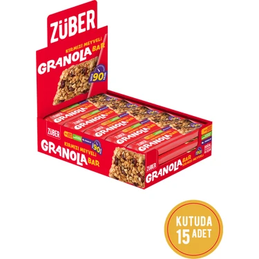 Züber Granola Bar Kırmızı Meyveli 25g x 15