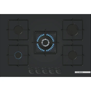 Bosch PNQ7B6P31O Gazlı Ocak 75 cm Sert Sam Siyah Serie
