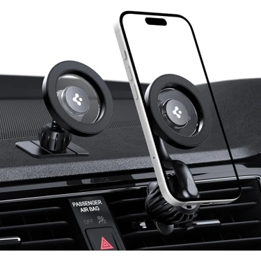 Spigen MagSafe Araç içi Telefon Tutucu 2in1 Air Vent & Dashboard (Ön Konsol ve Havalandırma Izgara