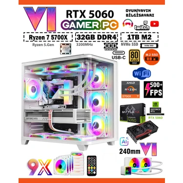 Zeiron Mirage X50 Pro White RTX5060 8GB ∣ R7 5700X ∣ 32GB Fiyatı