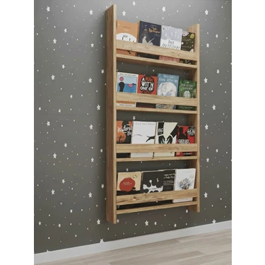 Pratico Artemis - Montessori Çocuk Odası Kitaplık 4 Raflı Atlantik Çam Montessori