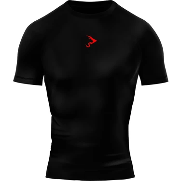 Gymhard Red Pro+ Compression Erkek Tişört Slim Fit Düz Desenli Nefes Alabilir Kumaş ile