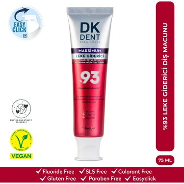 DKDENT %93 Maksimum Leke Giderici Yetişkin Diş Macunu 75