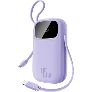 Baseus Enerfıll FC31 Digital Göstergeli Super Hızlı Kendinden 2 Type-C Kablolu Usb-C 2 Çıkışlı