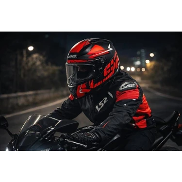Ls2 Rapıd 2 Cromo Mat Siyah-Kırmızı Fullface Kask+Ls2 Zoom Fiyatı