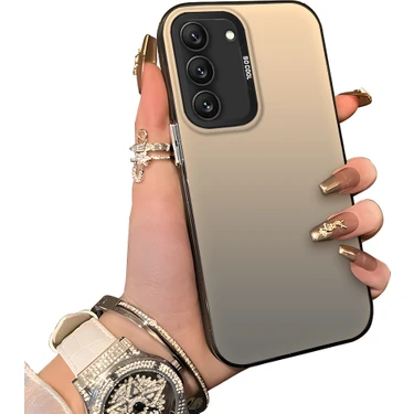 Ucuc Samsung Galaxy S22 Uyumlu Kılıf Akrilik Sert Arka Panel Mat Dokulu Yan Silikon Darbe Emici