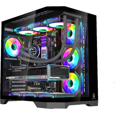 GM Game Master F-7 Edge 7x Argb Pwm Fan Siyah Atx Akvaryum Gaming Kasa Oyuncu