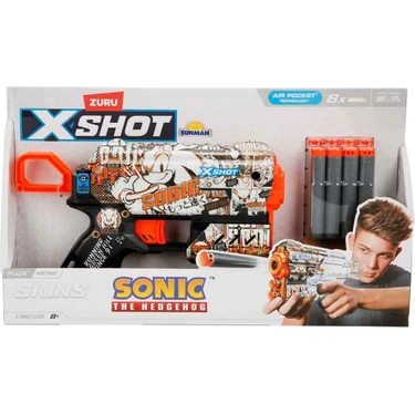 X-Shot Skins Flux Sonic The Hedgehog Sünger Atan Silah 21 cm Fiyatı