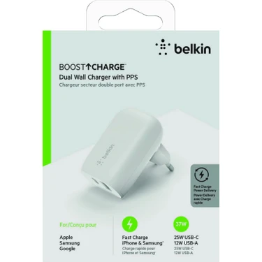 Belkin Boost Charge 37W Usb-C Pd + Usb-A Çift Duvar Şarj Fiyatı