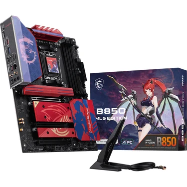 MSI Msı B850 Mlg Edıtıon Am5 Ddr5 8400MHZ(OC) 3x Pcı-E X16  HDMI 4x M.2 USB 10GBS 5g Lan Wı-Fı 7