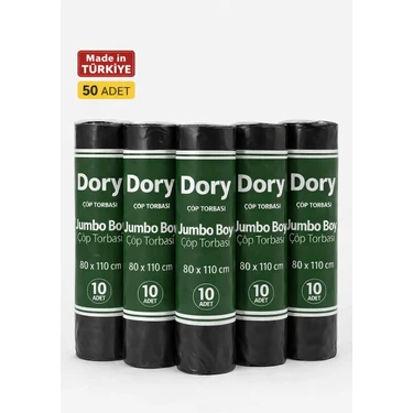 Dory Jumbo Boy Çöp Poşeti-Çöp Torbası 5 Adet  80X110  300 gr