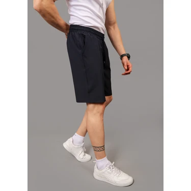 Eydamoon Erkek Lacivert Baggy Kesim Likralı Paraşüt Kumaş Hızlı Kuruyan Yazlık