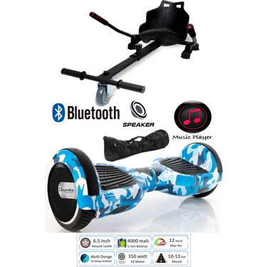 Citymate Elektrikli Kaykay Scooter Hoverboard Akıllı Dengeli + Hover Kart + Çanta Full