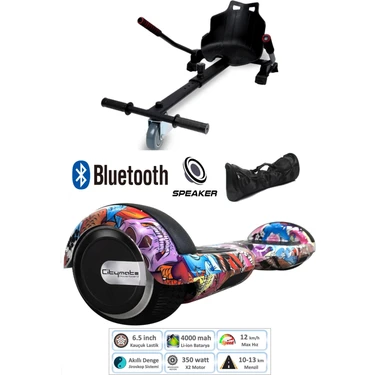 Citymate Elektrikli Kaykay Scooter Hoverboard Akıllı Dengeli + Hover Kart + Çanta Full