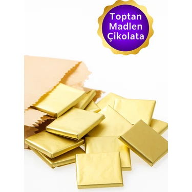 Belchocolate Altın Sargılı Sütlü Madlen 100 Adet Ikramlık
