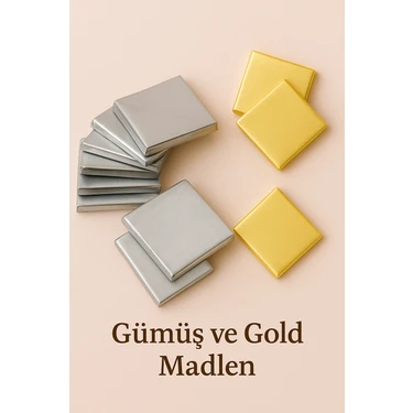 Belchocolate Altın ve Gümüş Sargılı Sütlü Madlen 100 Adet Ikramlık