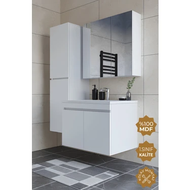 Teta Home Tokyo 80 Cm Mdf Banyo Dolabı Seti +Boy