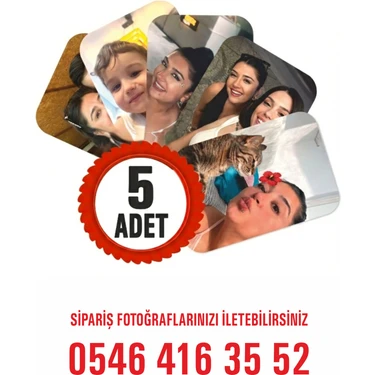 Reklamella 5 adet Kişiye Özel Fotoğraflı Resimli Buzdolabı Magneti 8x6 CM 5464163552 Foto