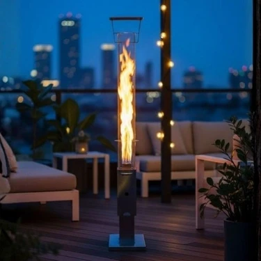 Panipal Outdoor Pelet Soba, Roket  Soba, Kamp, Outdoor, Balkon, Teras, Yüksek Kalite Cam