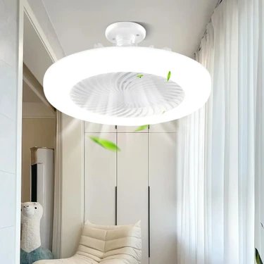 Poyraz Fan LED Işıklı Tavan Vantilatörü, 42W, Kumandalı, 5 Kanatlı, 3 Kademe Hız, Dimlenebilir, 3
