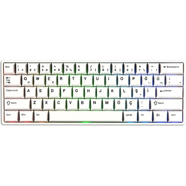 Akko Monsgeek FUN60 Pro White Hall Effect Glare Manyetik Switch 8k Hz Argb Kablosuz Hotswap Türkçe