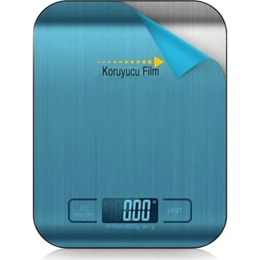 Dijital Mutfak Terazisi – Paslanmaz Çelik Yüzeyli Hassas Tartı, 5 kg Kapasiteli, Dara Özellikli,