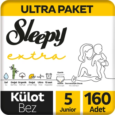 Sleepy Extra Günlük Aktivite Ultra Paket Külot Bez 5 Numara Junior 160