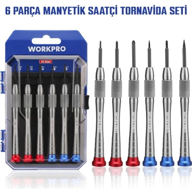 Workpro WP200549 6 Parça Profesyonel S2 Manyetik Saatçi Tornavida