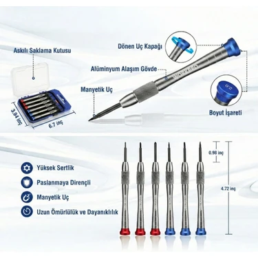Workpro WP200549 6 Parça Profesyonel S2 Manyetik Saatçi Fiyatı
