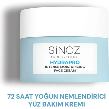 Sinoz Hydrapro Su Bazlı 72 Saat Yoğun Nemlendirici Yüz Bakım Kremi 50