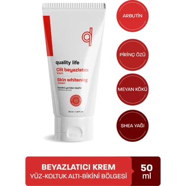 Quality Life Beyazlatıcı Krem,Genital Bölge, Cilt Beyazlatıcı Krem,Koltuk Altı,Bikini Bölgesi
