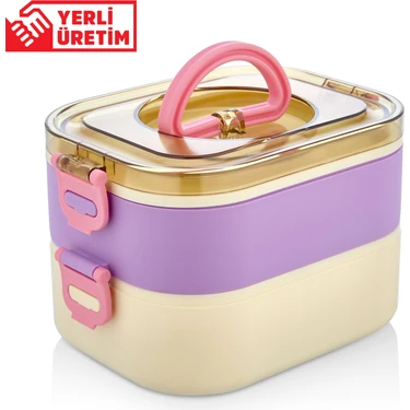 Yeniay Yeni Nesil Sefer Tası Lunch Box Paslanmaz Çelik SUS304 Yerli Üretim Beslenme Kabı Kilitli