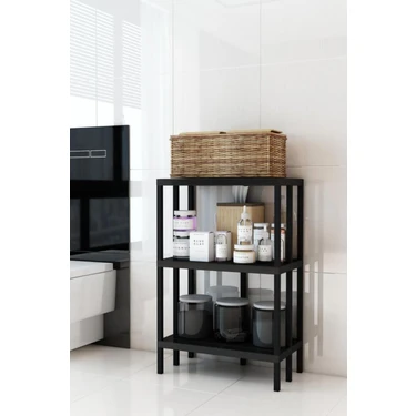 Dekozum Scaffale 3 Banyo Rafı, Plastik Kitaplık, 3 Raflı Organizer, Banyo Rafı, Bahçe Balkon