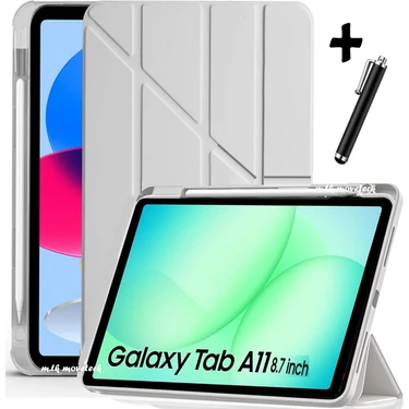 M.TK Moveteck Samsung Galaxy Tab A11 8.7 Inç 2025 Uyumlu Kılıf Kalem Bölmeli Uyku Modlu Standlı
