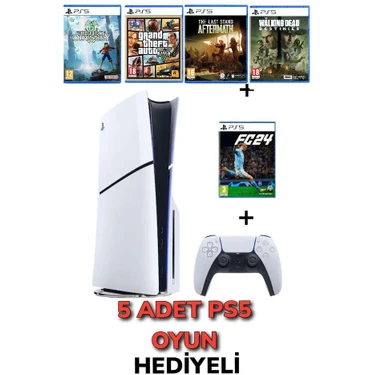Sony Playstation 5 Slim CD Edition1 Tb +Ps5 5 Adet Oyun Fiyatı