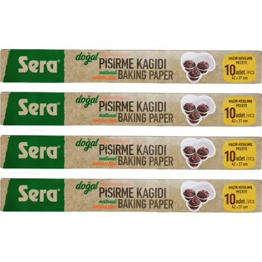 Sera Doğal / Natura Yeni Beyazlatılmamış / Ağartılmamış Hazır Kesilmiş Pişirme Kağıdı x 4