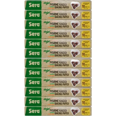Sera Doğal / Natura Yeni Beyazlatılmamış / Ağartılmamış Hazır Kesilmiş Pişirme Kağıdı x 12